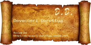 Devecseri Dorottya névjegykártya